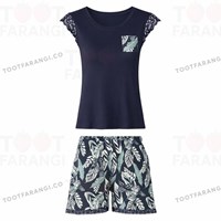 ست تیشرت شلوارک زنانه توری